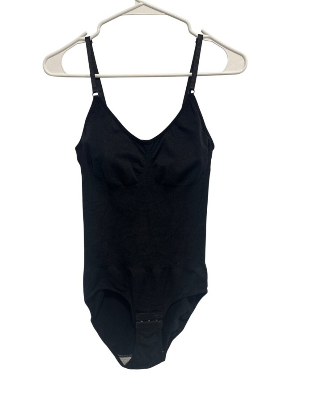Heathered Boho Shaping Bodysuit Large Spaghetti Strap Black Body Shaper Black